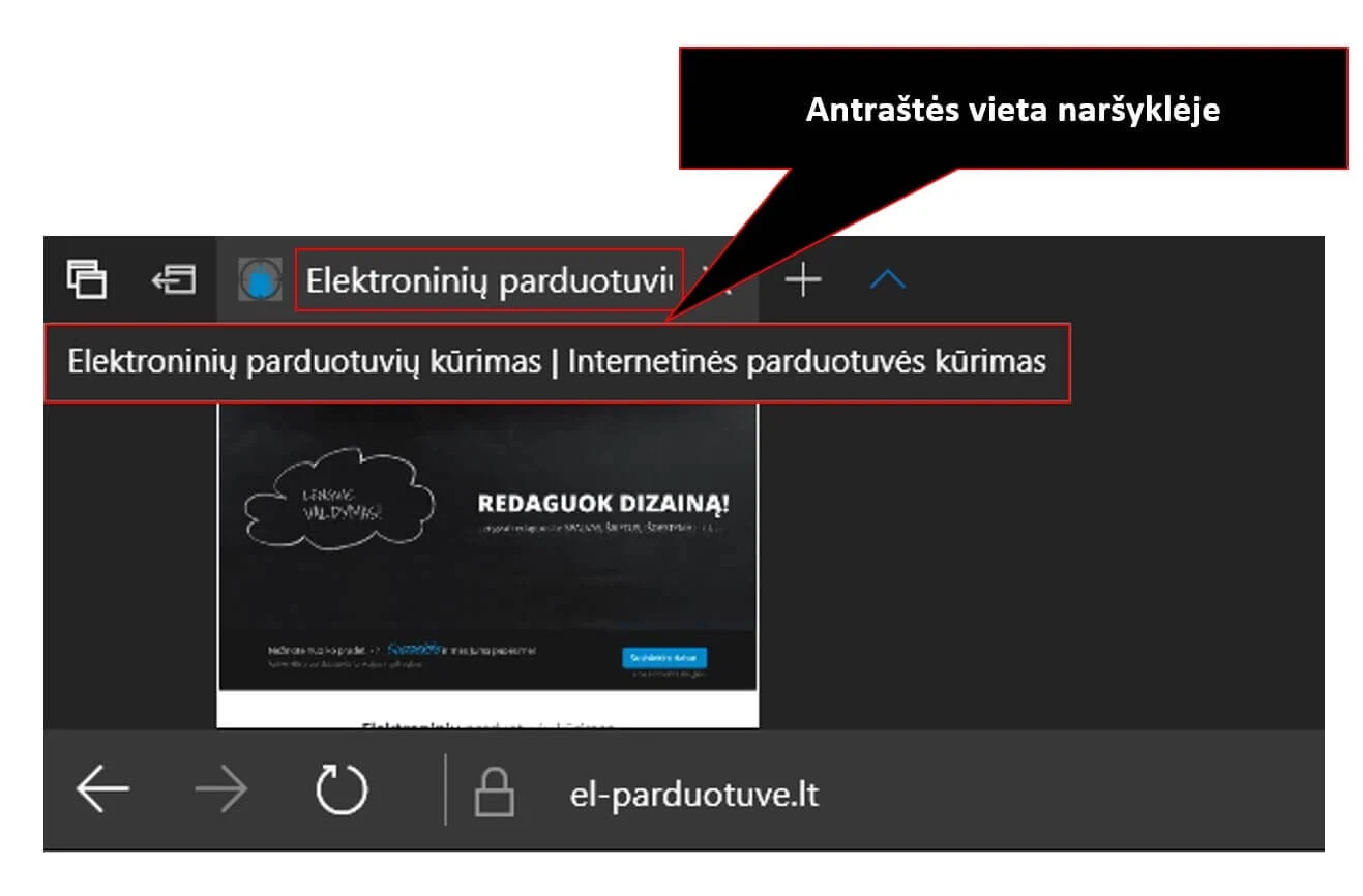 ANTRAŠTĖS VIETA NARŠYKLĖJE