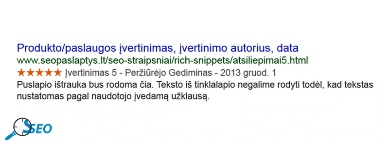 Rich snippets