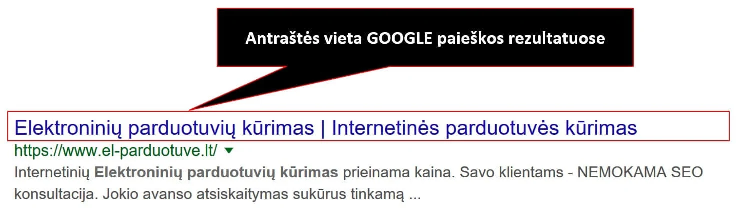 ANTRAŠTĖ GOOGLE PAIEŠKOS REZULTATUOSE)