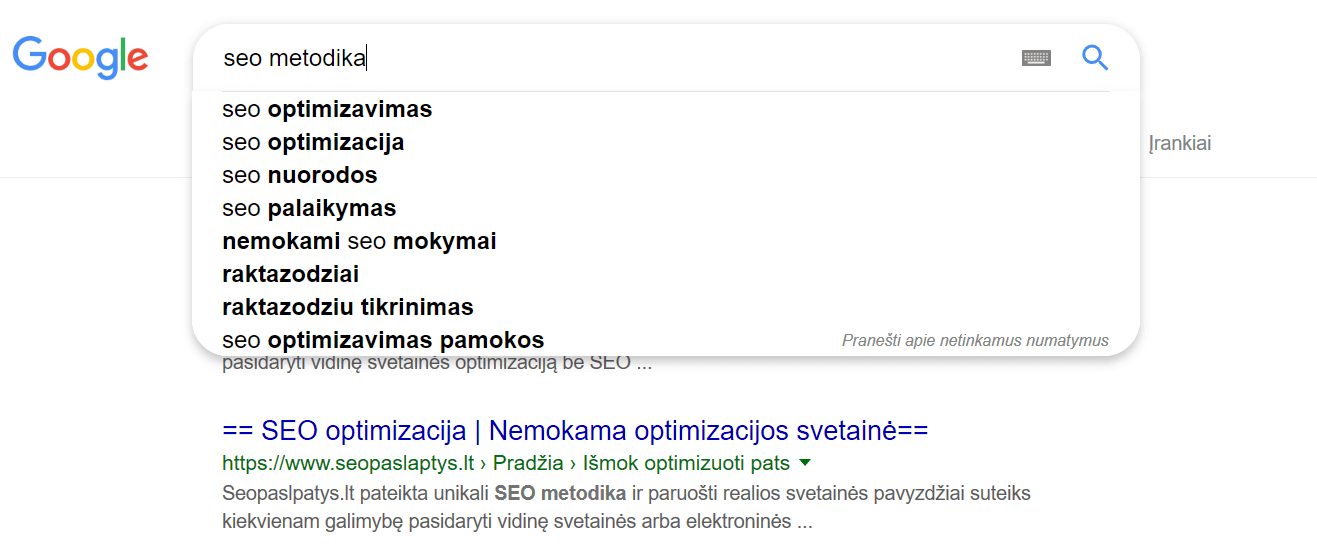 Raktažodžis (angl. keyword)